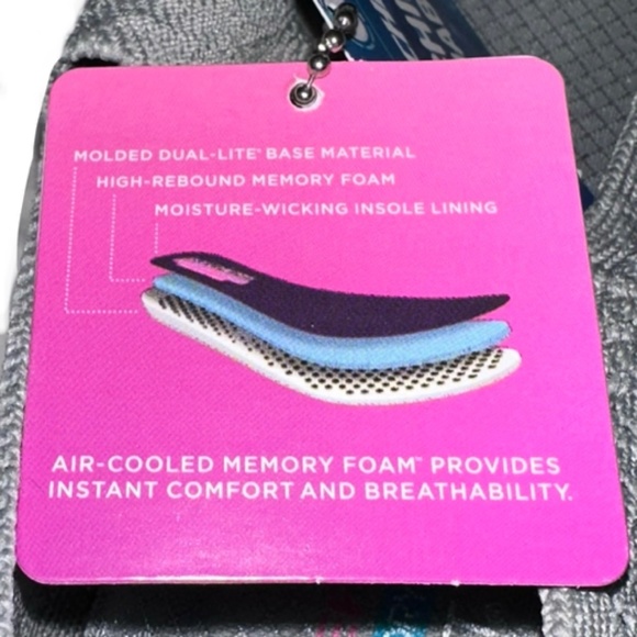 Skechers Up-Lifted Vegan Relaxed Fit Memory Foam Mary Jane Gray Slip-On Shoes - Picture 11 of 14